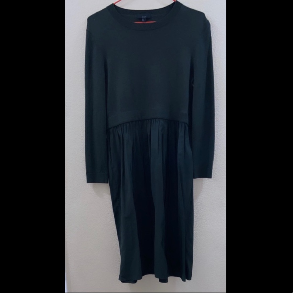 COS Forest Green Rib and Ruched Dress - Picture 5 of 8
